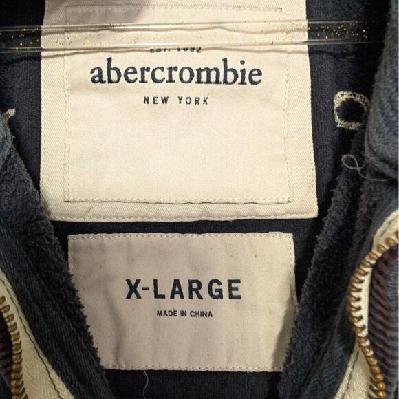 Abercrombie Fitch Indian Head Muscle Hoodie Kids Size XL Blue Hooded Sweatshirt - Picture 7 of 13